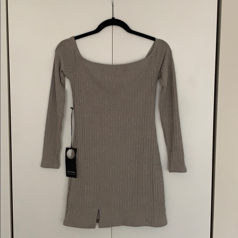 Knit grey mini dress